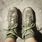 Resting pilgrim feet
