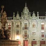 Historical building façade at Pretors square at night