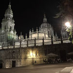 Eastern façade of the cathedral at night