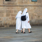 Nuns passing the Obradoiro square