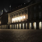 City hall on Obradoiro square at night