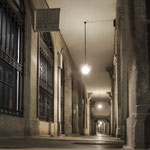Arcways of the historical center at night