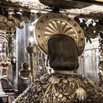 View on St. James statue from the rear part of the altar