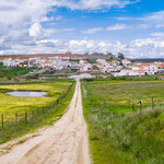 Approaching the walled town of Galisteo