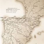 Overview of several camino routes of the Iberian Peninsula