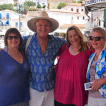 Bumping into Cohenite friends at Hydra harbour