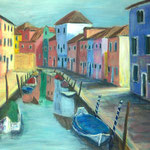 Buntes Burano 2014, 42 x 56 cm, Acryl auf Papier, 