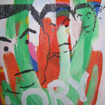GLORY FOR THE ARTIST (serie of 21pieces) 20x20cm Acrylic & markers on fabric 2007