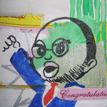 GLORY FOR THE ARTIST (serie of 21pieces) 20x20cm Acrylic & markers on fabric 2007