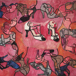 SOLD Eva Hradil "The New Couple", 2015, Eitempera auf Halbkreidegrund auf Leinwand, 80 x 90 cm