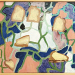 Eva Hradil "Brot und Spiele" 2018/24, Eitempera auf Halbkreidegrund auf Leinwand, 45 x 50 cm