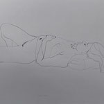 Eva Hradil, Aktzeichnung 2025, 42 x 59,4 cm, Bleistift auf Papier