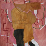 Eva Hradil "Couple Connection" 2014, Eitempera und Öl auf Leinwand, 90 x 80 cm
