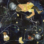 Eva Hradil "Himmelskörper/Sternbild" 2015/2016, Eitempera auf Halbkreidegrund auf Leinwand, 210 x 200 cm