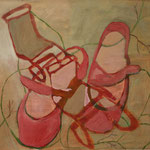 SOLD Eva Hradil "Frühlingsgefühle" Eitempera auf Leinwand, 45 x 50 cm