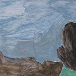 SOLD Eva Hradil "OT für OZ" Eitempera auf Halbkreidegrund auf Leinwand, 45 x 50 cm
