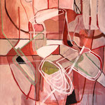 SOLD Eva Hradil "Movement" Eitempera auf Halbkreidegrund auf Leinwand, 140 x 130 cm