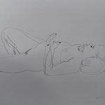 Eva Hradil, Aktzeichnung 2025, 42 x 59,4 cm, Bleistift auf Papier