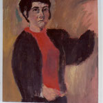 SOLD Eva Hradil "SP während Männer", 2004 Öl auf Leinwand, 90 x 80 IM BESITZ VON LANDESMUSEUM NÖ