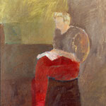 SOLD Eva Hradil "Sophie beim Lesen", 2003, Öl auf Leinwand, PRIVAT