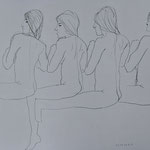 Eva Hradil, Aktzeichnung 2025, 42 x 59,4 cm, Bleistift auf Papier