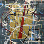 Eva Hradil "Golden Window" Eitempera auf Halbkreidegrund auf Leinwand, 130 x 110 cm