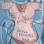 Eva Hradil "Don't touch idyll, idyll touches you" 2013, Eitempera auf Halbkreidegrund auf Leinwand, 90 x 80 cm