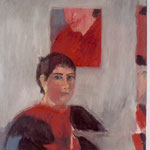 GALERIE PEITHNER LIECHTENFELS Eva Hradil "SP Spiegelrand"2004, Öl auf Leinwand 90 x 80 (Bild kam während der Ausstellung zu Schaden und verblieb unersetzt dort)