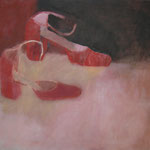 SOLD Eva Hradil "rosa braun rot" Öl auf Leinwand, 80 x 90 cm