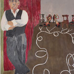 Eva Hradil "El Tanguero" Eitempera auf Halbkreidegrund auf Leinwand, 130 x 110 cm