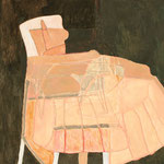 Eva Hradil "Hautfarbener Sesselrock" oder "Tanzpause" 2009/14 Eitempera und Öl auf Halbkreidegrund auf LW 110 x 130 cm