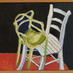 Eva Hradil "Schoßplatz" 2024 Eitempera auf Halbkreidegrund auf Leinwand, 45 x 50 cm