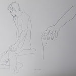 Eva Hradil, Aktzeichnung 2025, 42 x 59,4 cm, Bleistift auf Papier