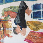 Eva Hradil "Mittagsschlaf" Eitempera auf Halbkreidegrund auf Leinwand 110 x 130 cm