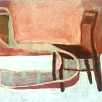 SOLD Eva Hradil "Zwei gegenüber" 2008, Eitempera auf Halbkreidegrund auf Leinwand, 50 x 60 cm