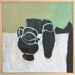 Eva Hradil "Zwei Kannen" 2011, Eitempera auf Halbkreidegrund auf Leinwand, 70 x 70 cm