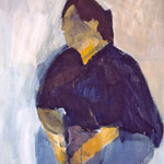SOLD Eva Hradil "Tina Teufel" 2000, Pigmente und Acrylbinder auf Leinwand, 90 x 80 cm, PRIVAT
