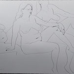 Eva Hradil, Aktzeichnung 2025, 42 x 59,4 cm, Bleistift auf Papier