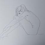 Eva Hradil, Aktzeichnung 2025, 42 x 59,4 cm, Bleistift auf Papier