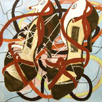 SOLD Eva Hradil "Tanderadam" Eitempera und Öl auf Halbkreidegrund auf Leinwand, 130 x 130 m