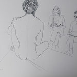 Eva Hradil, Aktzeichnung 2025, 42 x 59,4 cm, Bleistift auf Papier