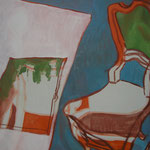 SOLD Eva Hradil "durchscheinende Inhalte" Eitempera und Öl auf Leinwand 60 x 50 cm
