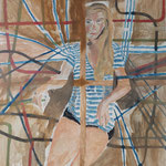Eva Hradil "Gut vernetzt", Eitempera auf Halbkreidegrund auf Leinwand, 130 x 110 cm