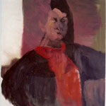 SOLD Eva Hradil "SP während Männer abstrakt" 2004, Öl auf Leiwand, 90 x 80 cm