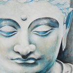 Buddha - Gesicht Bild 1, 60 x 70 cm, Acryl auf Leinwand, 2007, verkauft