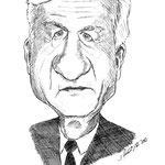 R.v.Weizsäcker - Karikatur mit Autogramm