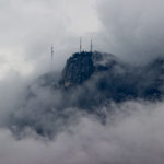 19. September: Der Penegal, unser Hausberg, war heute in Wolken gehüllt. Kein ideales Erntewetter.