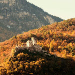 16. November: Schloss Hocheppan inmitten der herbstbunten Wälder.