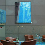 Johannes Schramm "Schwimmhalle" 200x150cm Oil on canvas 2006, privately owned, installation view Hilton Frankfurt