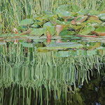 Johannes Schramm "Light green lakeshore" 150x200cm Oil on canvas 2023